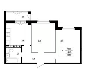 Студия квартира, вторичка, 58м2, 11/17 этаж