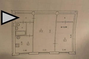 2-к квартира, вторичка, 45м2, 1/5 этаж