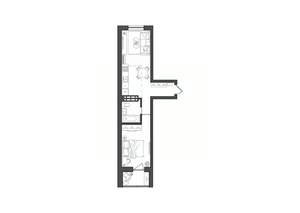 1-к квартира, строящийся дом, 41м2, 2/8 этаж