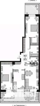 3-к квартира, вторичка, 88м2, 2/20 этаж