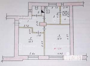 2-к квартира, вторичка, 51м2, 1/3 этаж