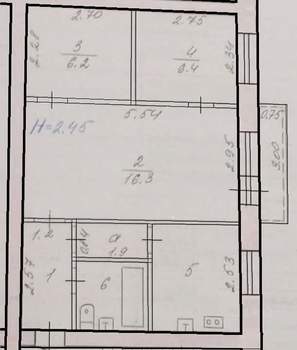 2-к квартира, вторичка, 43м2, 3/4 этаж