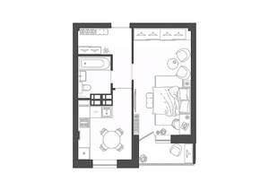 1-к квартира, строящийся дом, 37м2, 11/19 этаж