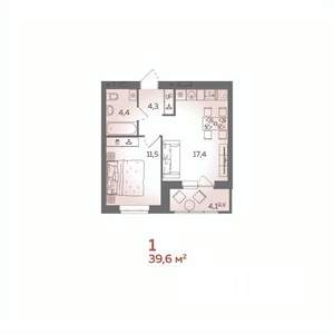 1-к квартира, вторичка, 40м2, 7/21 этаж