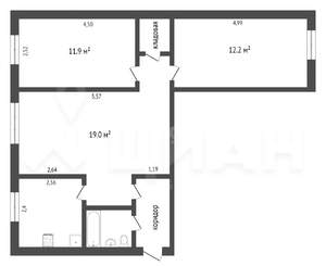 3-к квартира, вторичка, 49м2, 5/5 этаж