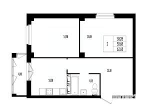 Студия квартира, вторичка, 63м2, 13/17 этаж