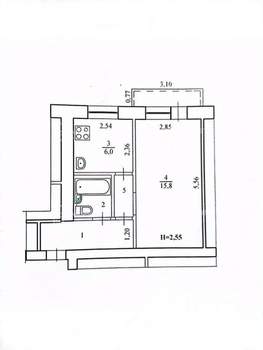 1-к квартира, вторичка, 31м2, 5/5 этаж
