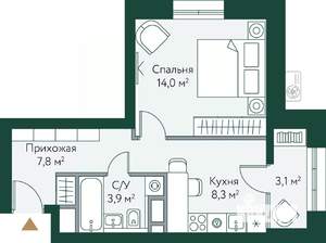 1-к квартира, строящийся дом, 37м2, 12/24 этаж