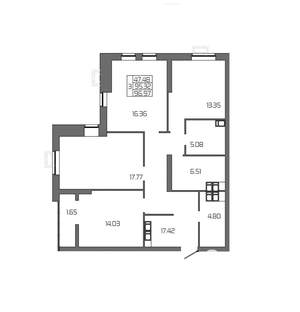 3-к квартира, вторичка, 97м2, 17/24 этаж