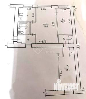 3-к квартира, вторичка, 55м2, 1/5 этаж