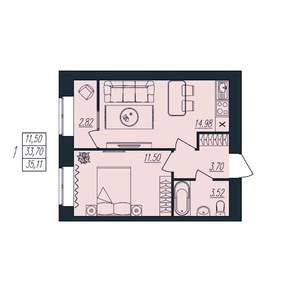 1-к квартира, вторичка, 35м2, 10/10 этаж