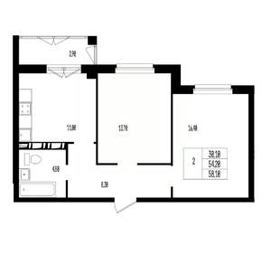 Студия квартира, вторичка, 58м2, 10/17 этаж