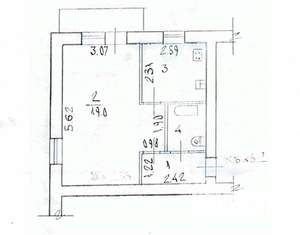 1-к квартира, вторичка, 31м2, 3/5 этаж