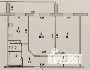 2-к квартира, вторичка, 54м2, 2/9 этаж