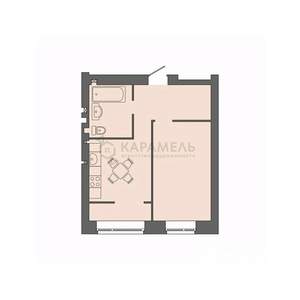 1-к квартира, строящийся дом, 40м2, 1/9 этаж