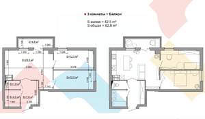 3-к квартира, вторичка, 63м2, 13/24 этаж