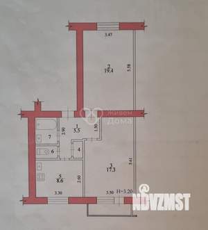 2-к квартира, вторичка, 57м2, 5/5 этаж