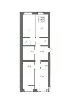 3-к квартира, вторичка, 97м2, 10/10 этаж
