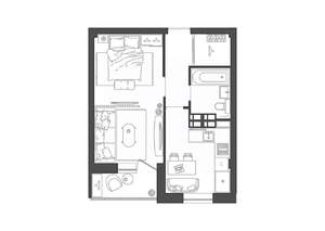 1-к квартира, строящийся дом, 37м2, 16/19 этаж