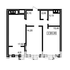 2-к квартира, вторичка, 66м2, 20/23 этаж