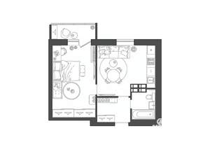 1-к квартира, строящийся дом, 41м2, 11/19 этаж