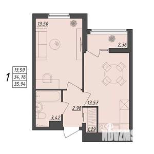 1-к квартира, вторичка, 36м2, 6/10 этаж