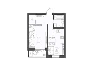 1-к квартира, строящийся дом, 37м2, 2/9 этаж
