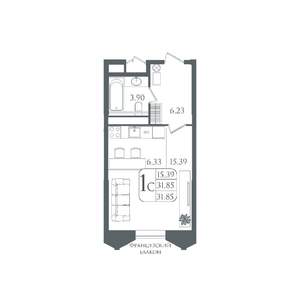 Студия квартира, вторичка, 32м2, 11/21 этаж