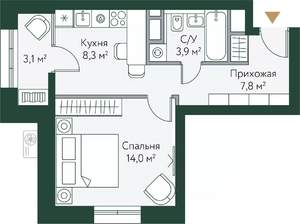 1-к квартира, вторичка, 37м2, 10/24 этаж