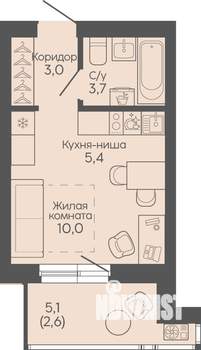 Студия квартира, вторичка, 25м2, 7/19 этаж