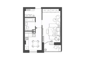 1-к квартира, строящийся дом, 37м2, 4/19 этаж