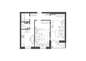 2-к квартира, строящийся дом, 58м2, 8/9 этаж