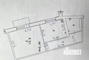 1-к квартира, вторичка, 42м2, 2/7 этаж