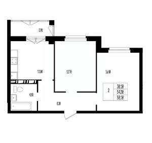 Студия квартира, вторичка, 58м2, 9/17 этаж