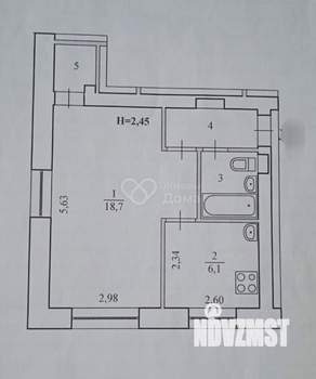 1-к квартира, вторичка, 33м2, 2/5 этаж