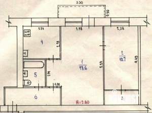2-к квартира, вторичка, 46м2, 5/5 этаж