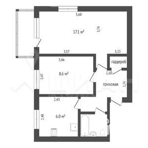 2-к квартира, вторичка, 41м2, 5/5 этаж