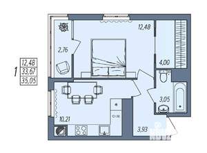 1-к квартира, вторичка, 35м2, 8/10 этаж
