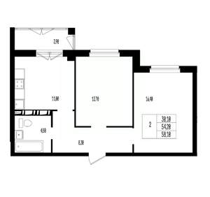 Студия квартира, вторичка, 58м2, 16/17 этаж