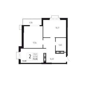 2-к квартира, вторичка, 72м2, 18/18 этаж