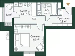 1-к квартира, вторичка, 37м2, 6/24 этаж