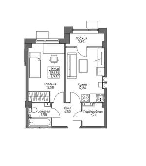 Студия квартира, вторичка, 39м2, 5/10 этаж