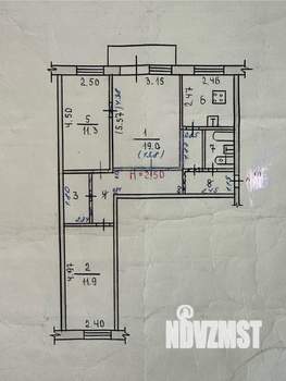 3-к квартира, вторичка, 59м2, 3/5 этаж