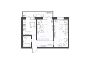 2-к квартира, строящийся дом, 52м2, 8/9 этаж