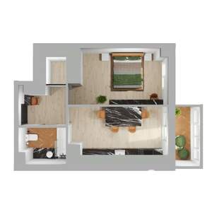 1-к квартира, вторичка, 43м2, 6/24 этаж