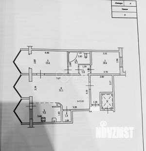 3-к квартира, вторичка, 72м2, 9/9 этаж