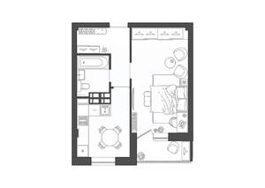 1-к квартира, строящийся дом, 37м2, 17/19 этаж