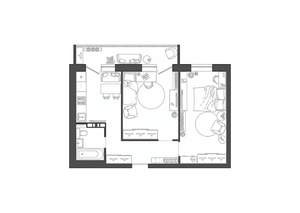 2-к квартира, строящийся дом, 52м2, 2/9 этаж