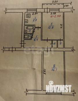 2-к квартира, вторичка, 47м2, 5/5 этаж