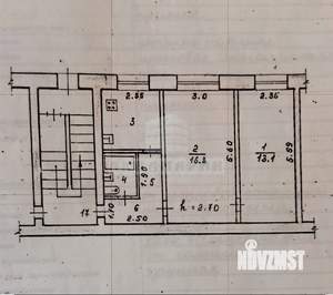 2-к квартира, вторичка, 44м2, 1/4 этаж
